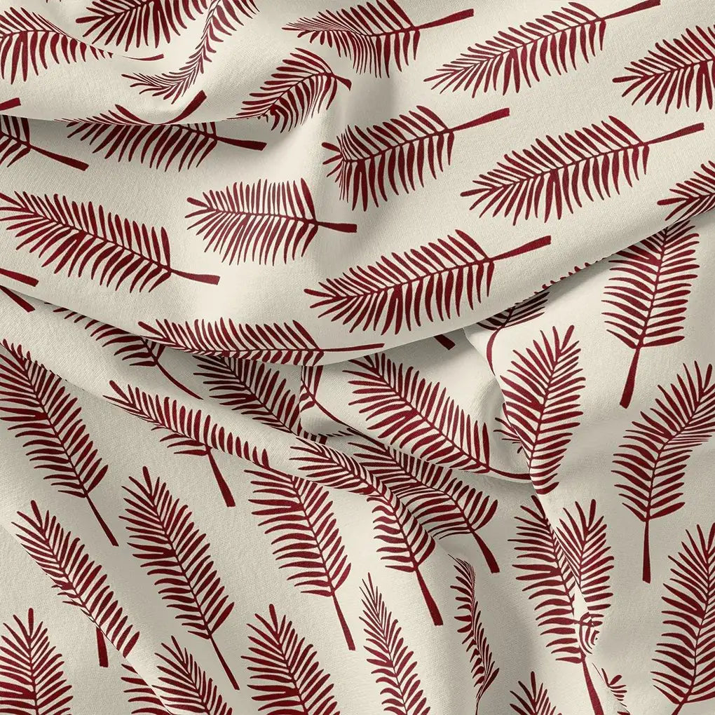 Red Pedate Leafs Digital Printed Fabric - Rayon – ra 0 ta08441 110 red pedate leafs digital printed fabric rayon 3