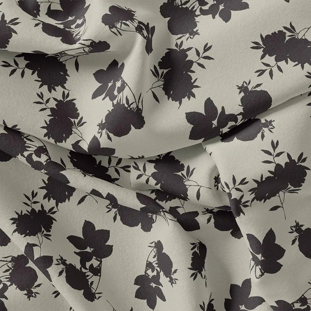 Black Floral Flower Digital Printed Fabric - Rayon – ra 0 ta08505 110 black floral flower digital printed fabric rayon 1