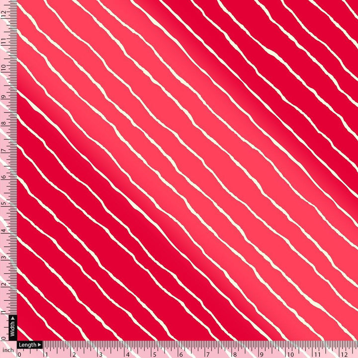 Multi Regimental Red Strips Digital Printed Fabric - Rayon - FAB VOGUE Studio®