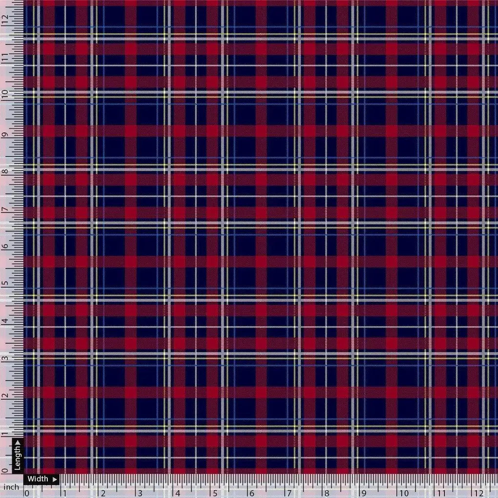 Gingham Pattern With Red And Blue Colour Digital Printed Fabric - Rayon – ra 0 ta08596 110 gingham pattern with red and blue colour digital printed fabric rayon 4