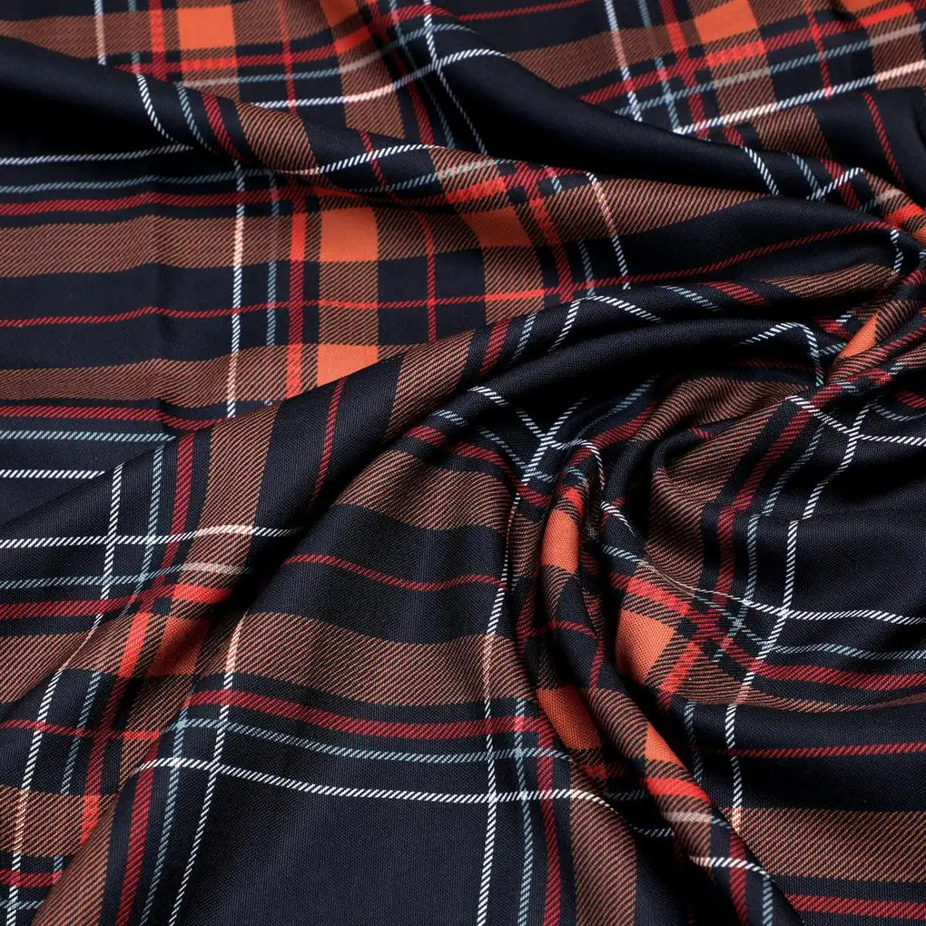 Morden Browny Checkered Digital Printed Fabric - Rayon – ra 0 ta08597 110 morden browny checkered digital printed fabric rayon 1