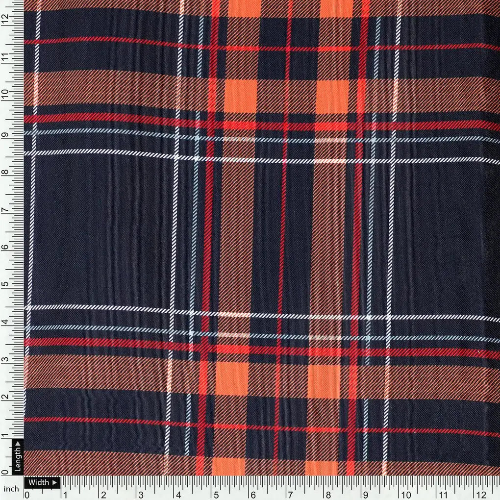 Morden Browny Checkered Digital Printed Fabric - Rayon – ra 0 ta08597 110 morden browny checkered digital printed fabric rayon 4