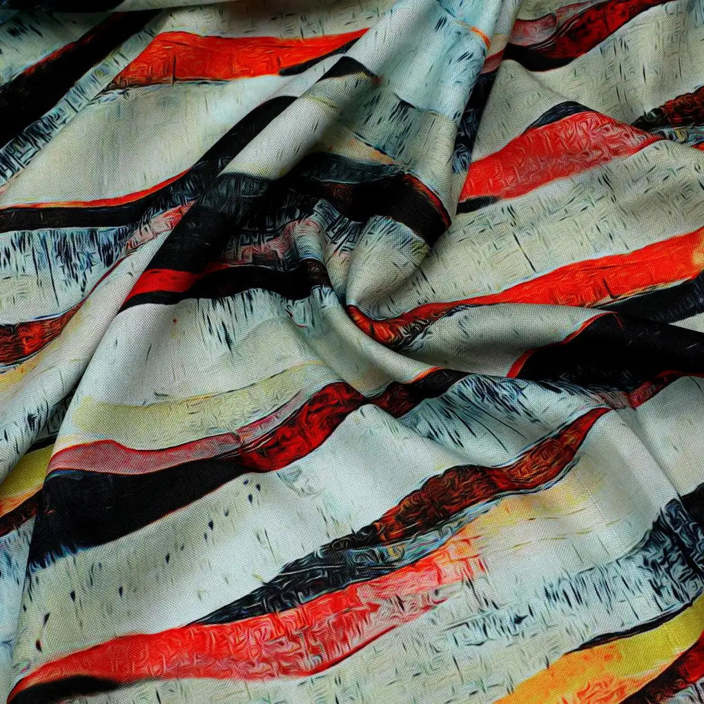 Hawaaian Waving Watercolour Digital Printed Fabric - Rayon – ra 0 ta08617 110 hawaaian waving watercolour digital printed fabric rayon 2