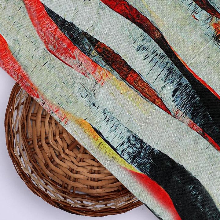 Hawaaian Waving Watercolour Digital Printed Fabric - Rayon - FAB VOGUE Studio®