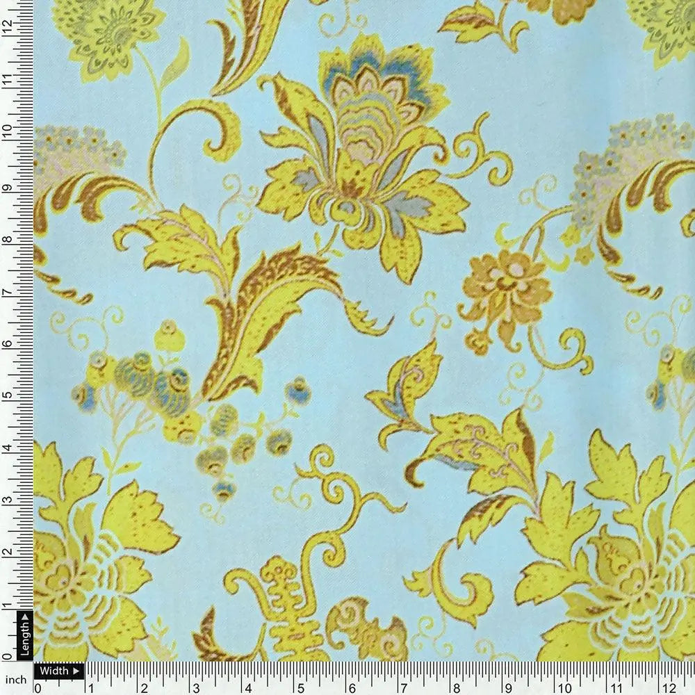 Royal Golden Flower Branch Digital Printed Fabric - Rayon – ra 0 ta08684 110 royal golden flower branch digital printed fabric rayon 4