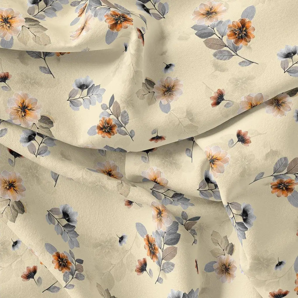 Beautiful Anemone Flower Bunch Digital Printed Fabric - Rayon – ra 0 ta08728p11 110 beautiful anemone flower bunch digital printed fabric rayon 3