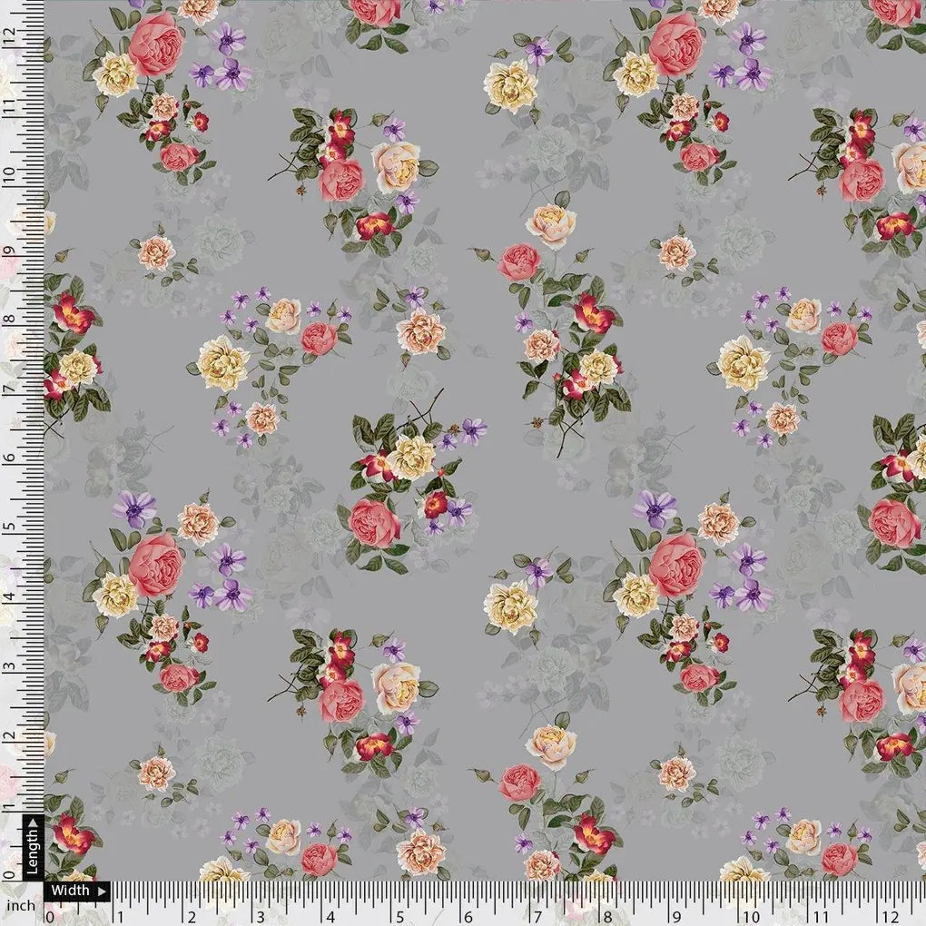 Natural Colourful Roses Digital Printed Fabric - Rayon – ra 0 ta08737 110 natural colourful roses digital printed fabric rayon 4
