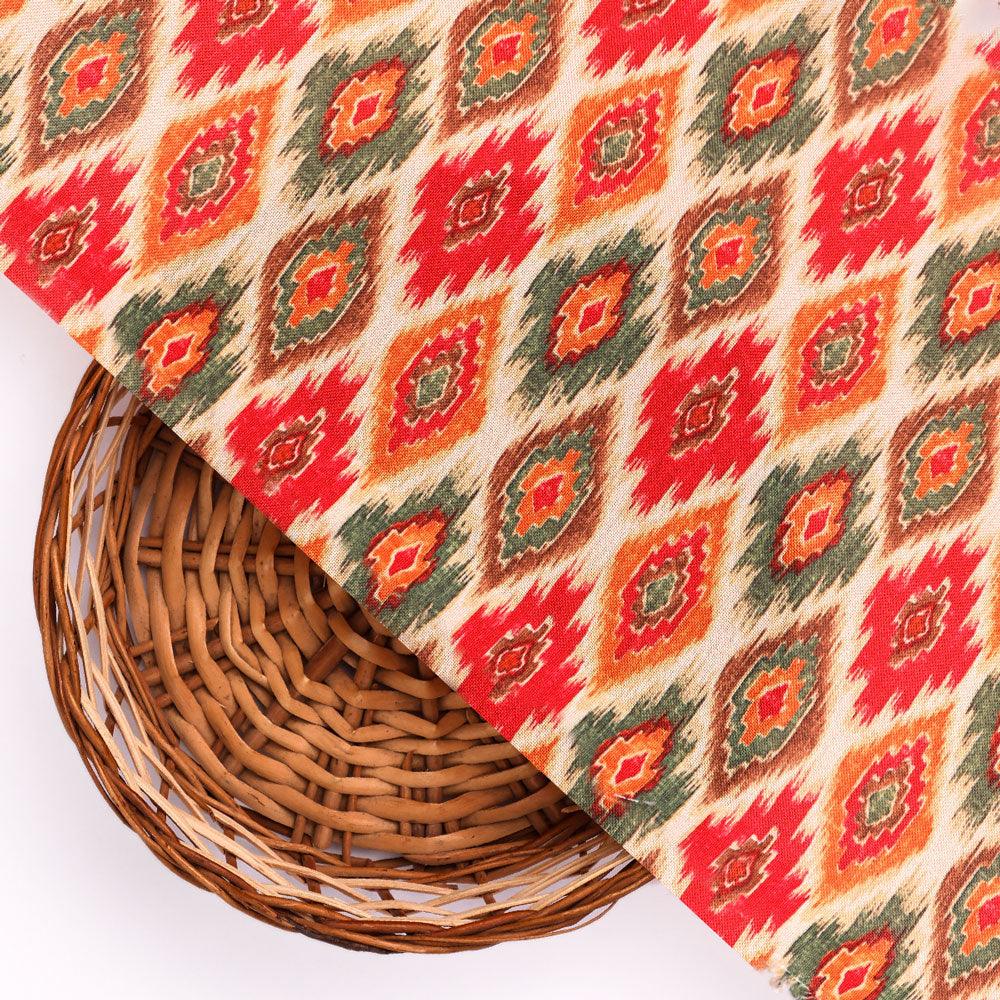Seamless Pochampilli Patterns Digital Printed Fabric - Rayon - FAB VOGUE Studio®