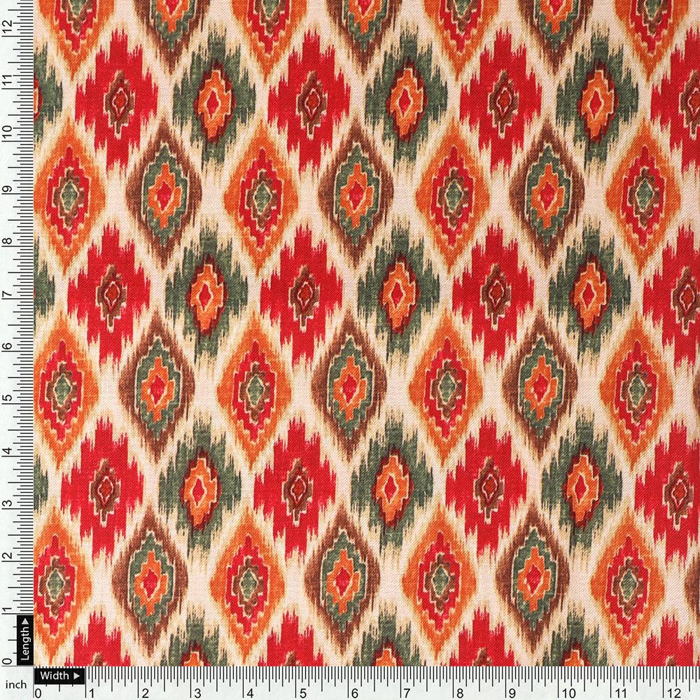 Seamless Pochampilli Patterns Digital Printed Fabric - Rayon - FAB VOGUE Studio®