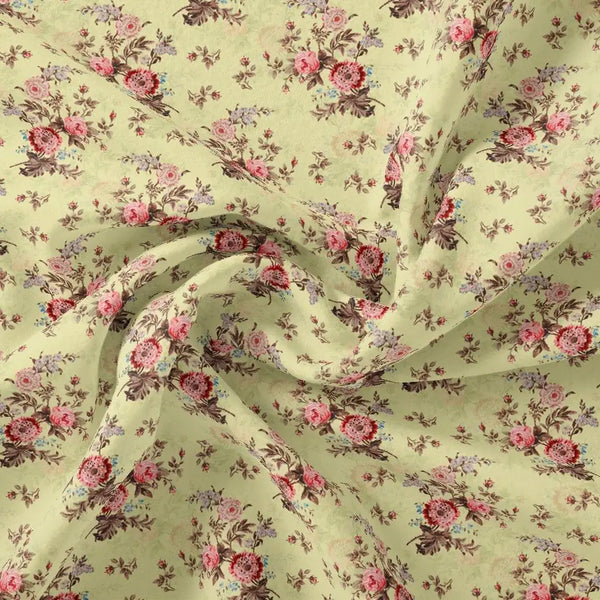 Chrysanthemum And Roses Bunch Digital Printed Fabric - Rayon – ra 0 ta08795 110 chrysanthemum and roses bunch digital printed fabric rayon 1