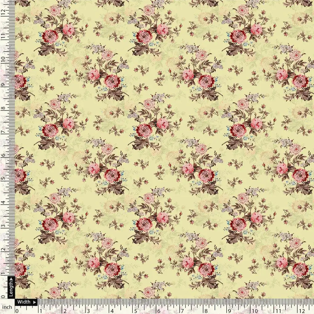 Chrysanthemum And Roses Bunch Digital Printed Fabric - Rayon – ra 0 ta08795 110 chrysanthemum and roses bunch digital printed fabric rayon 4