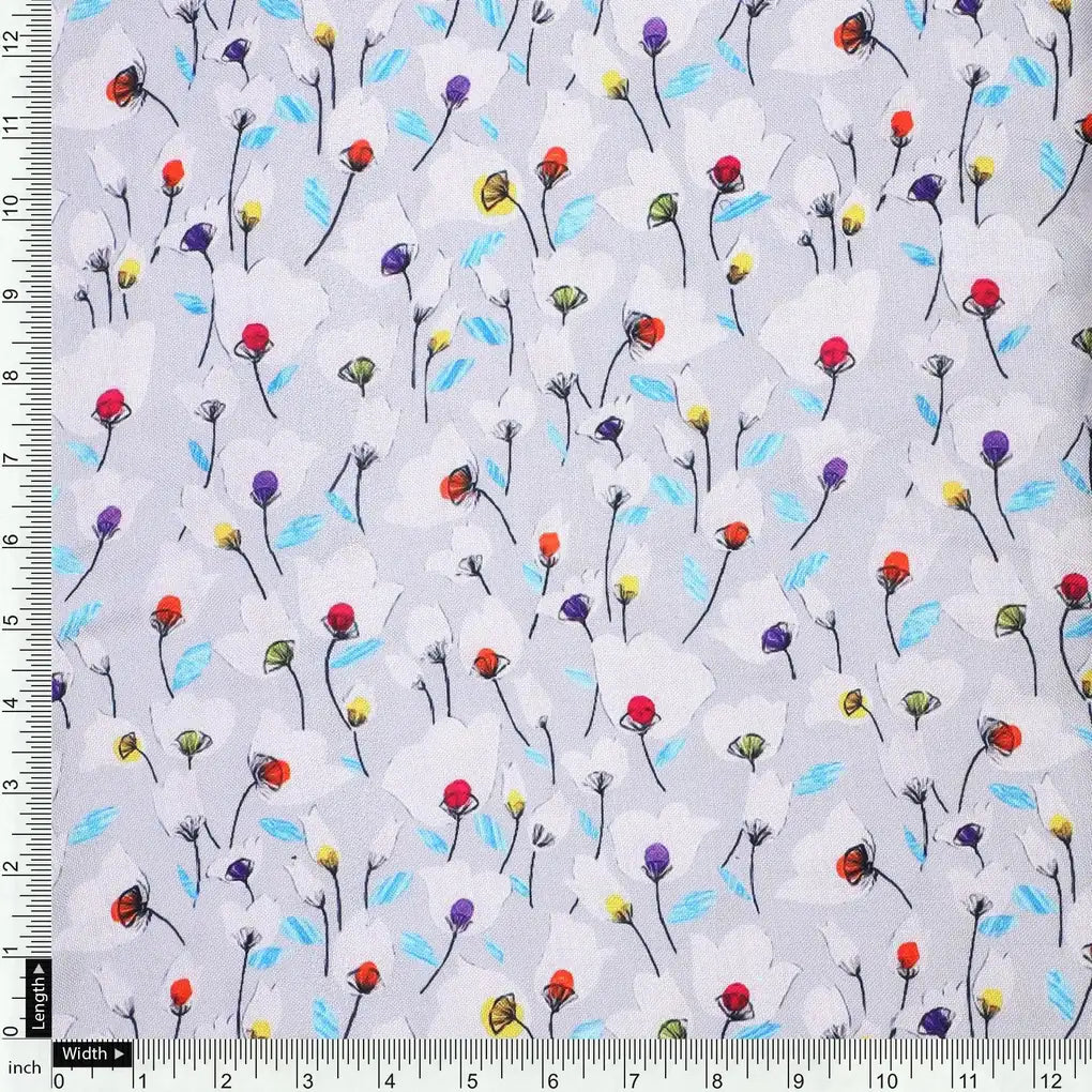 Colourful Flower Chintz With Small Leaves Digital Printed Fabric - Rayon – ra 0 ta08798 110 colourful flower chintz with small leaves digital printed fabric rayon 4