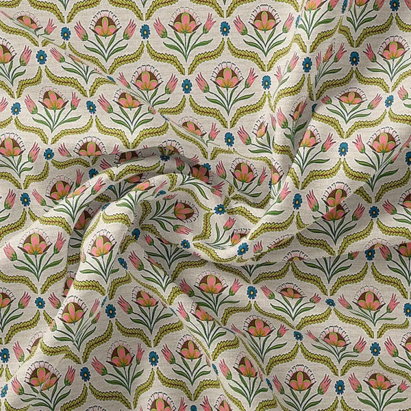 Green Leaves With Flower Digital Printed Fabric – ra 0 ta0957 110 green leaves with flower digital printed fabric 1