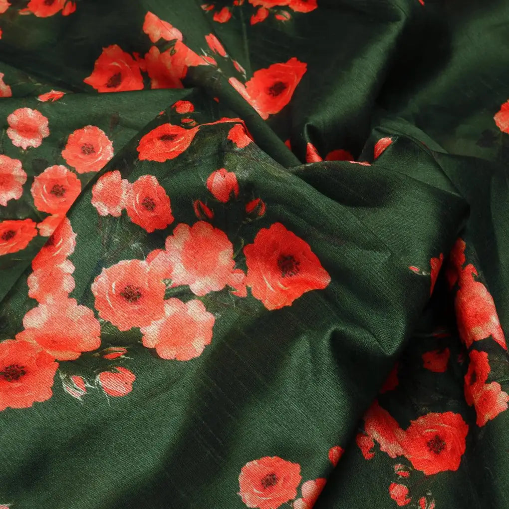 Tusser Silk Digital Printed Fabric in Beautiful Floral & Ditsy Patterns – ts 0 fvs20229 110 tusser silk digital printed fabric in beautiful floral and ditsy patterns 3