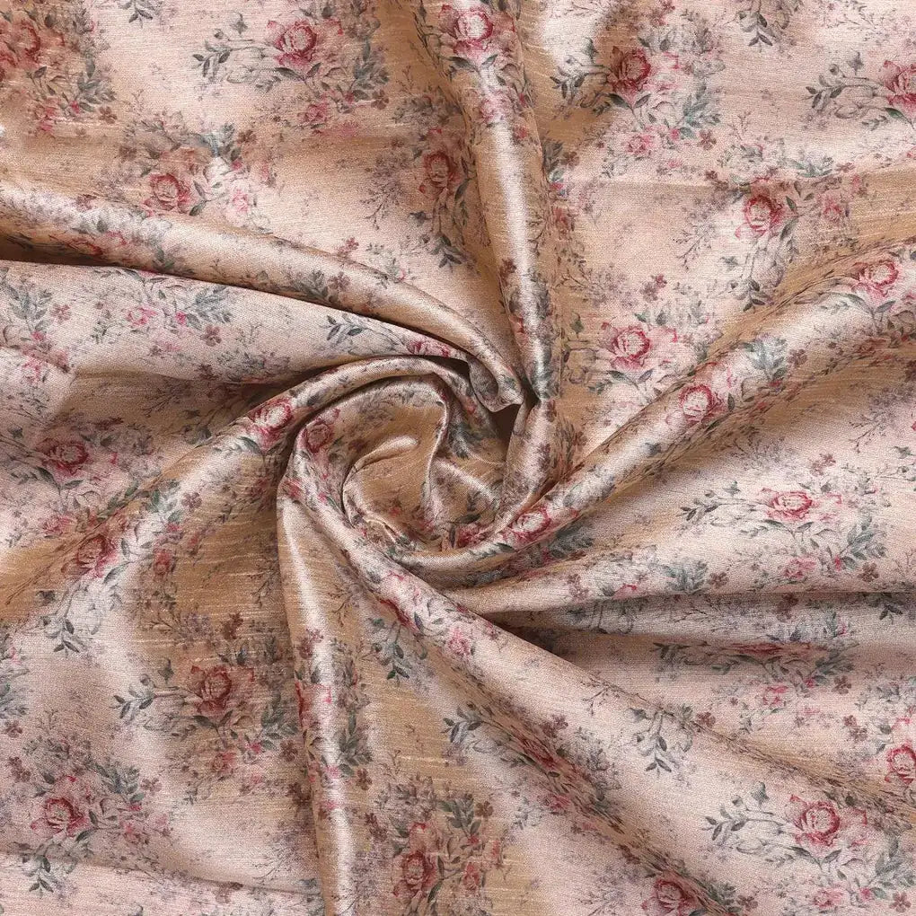 Big Floral Chintz Allover Digital Printed Fabric  - Tusser Silk – ts 0 ma012925 110 big floral chintz allover digital printed fabric tusser silk 1