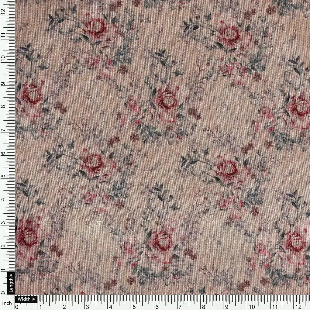 Big Floral Chintz Allover Digital Printed Fabric  - Tusser Silk – ts 0 ma012925 110 big floral chintz allover digital printed fabric tusser silk 4