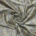 Pista Flower On Grey Digital Printed Fabric  - Tusser Silk – ts 0 ma013654 110 pista flower on grey digital printed fabric tusser silk 1