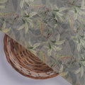 Pista Flower On Grey Digital Printed Fabric  - Tusser Silk – ts 0 ma013654 110 pista flower on grey digital printed fabric tusser silk 2