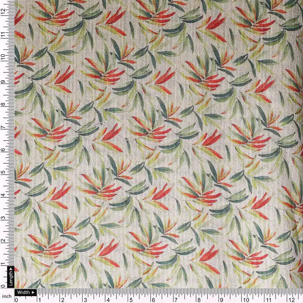 Hand Painted Leaves Allover Digital Printed Fabric  - Tusser Silk – ts 0 ma013689 110 hand painted leaves allover digital printed fabric tusser silk 4