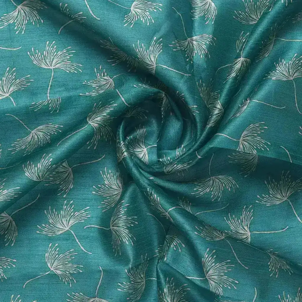 White Floating Flower Digital Printed Fabric - Tusser Silk – ts 0 ma0139 110 white floating flower digital printed fabric tusser silk 1