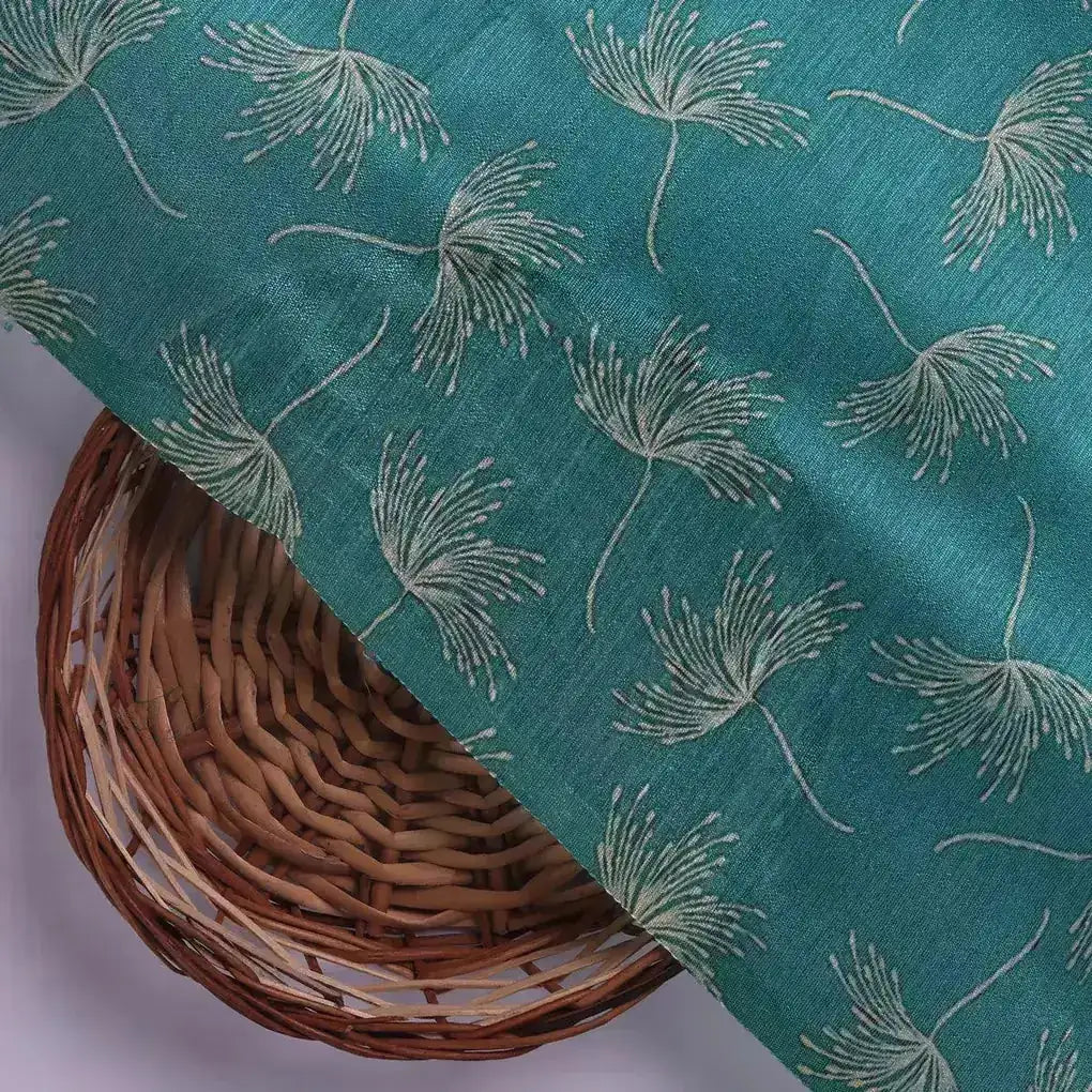 White Floating Flower Digital Printed Fabric - Tusser Silk – ts 0 ma0139 110 white floating flower digital printed fabric tusser silk 2