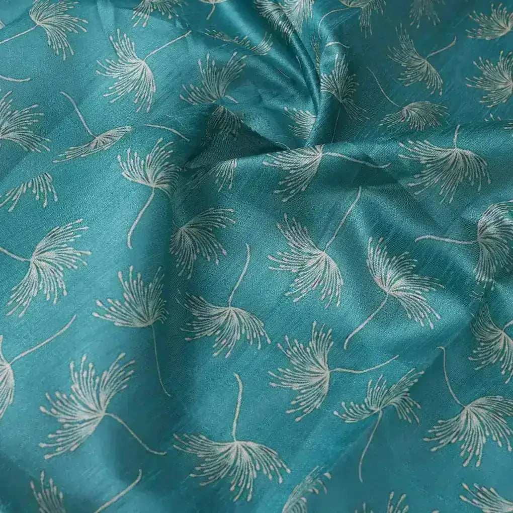 White Floating Flower Digital Printed Fabric - Tusser Silk – ts 0 ma0139 110 white floating flower digital printed fabric tusser silk 3