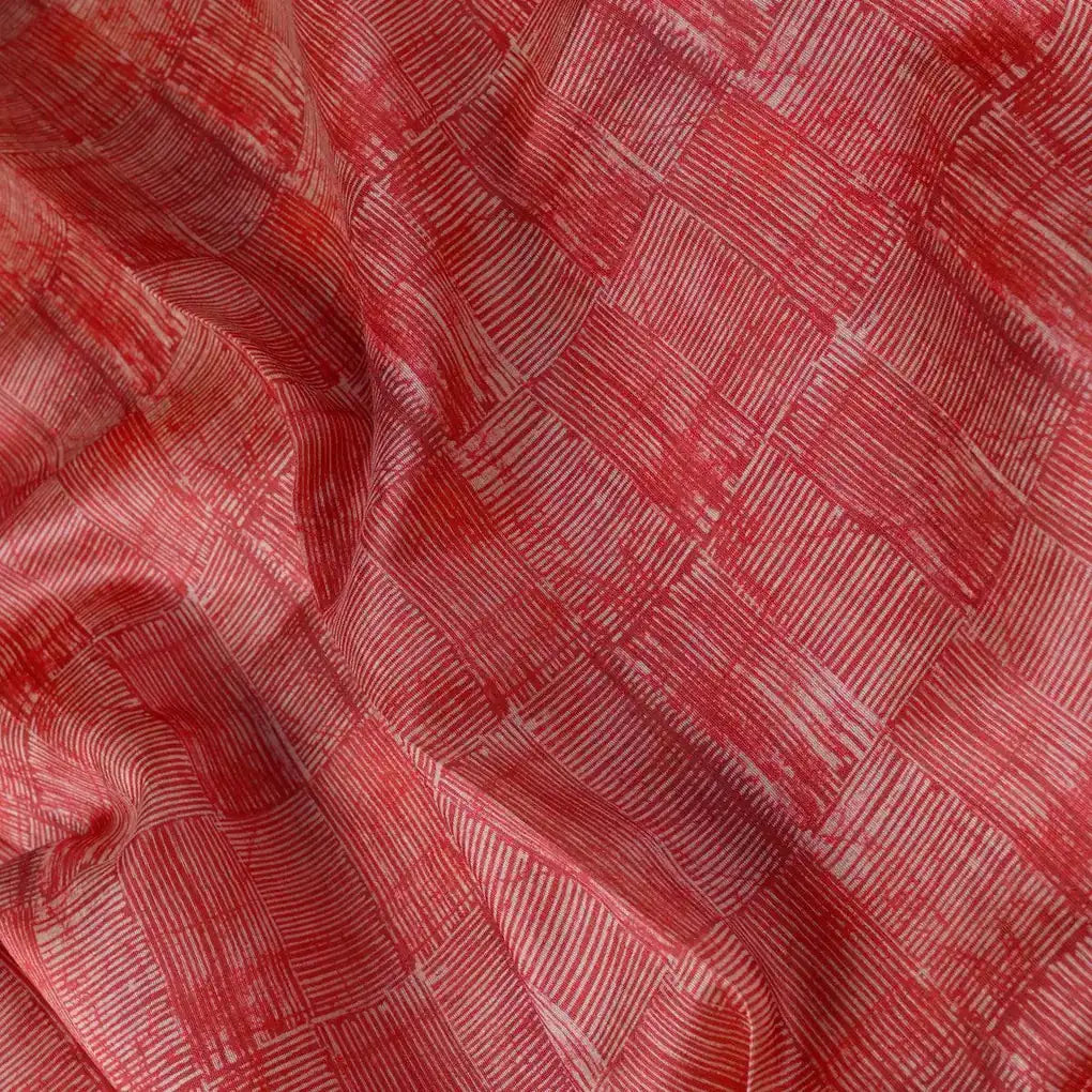 Checkes Textured Red And White Digital Printed Fabric - Tusser Silk – ts 0 ma02235 110 checkes textured red and white digital printed fabric tusser silk 3