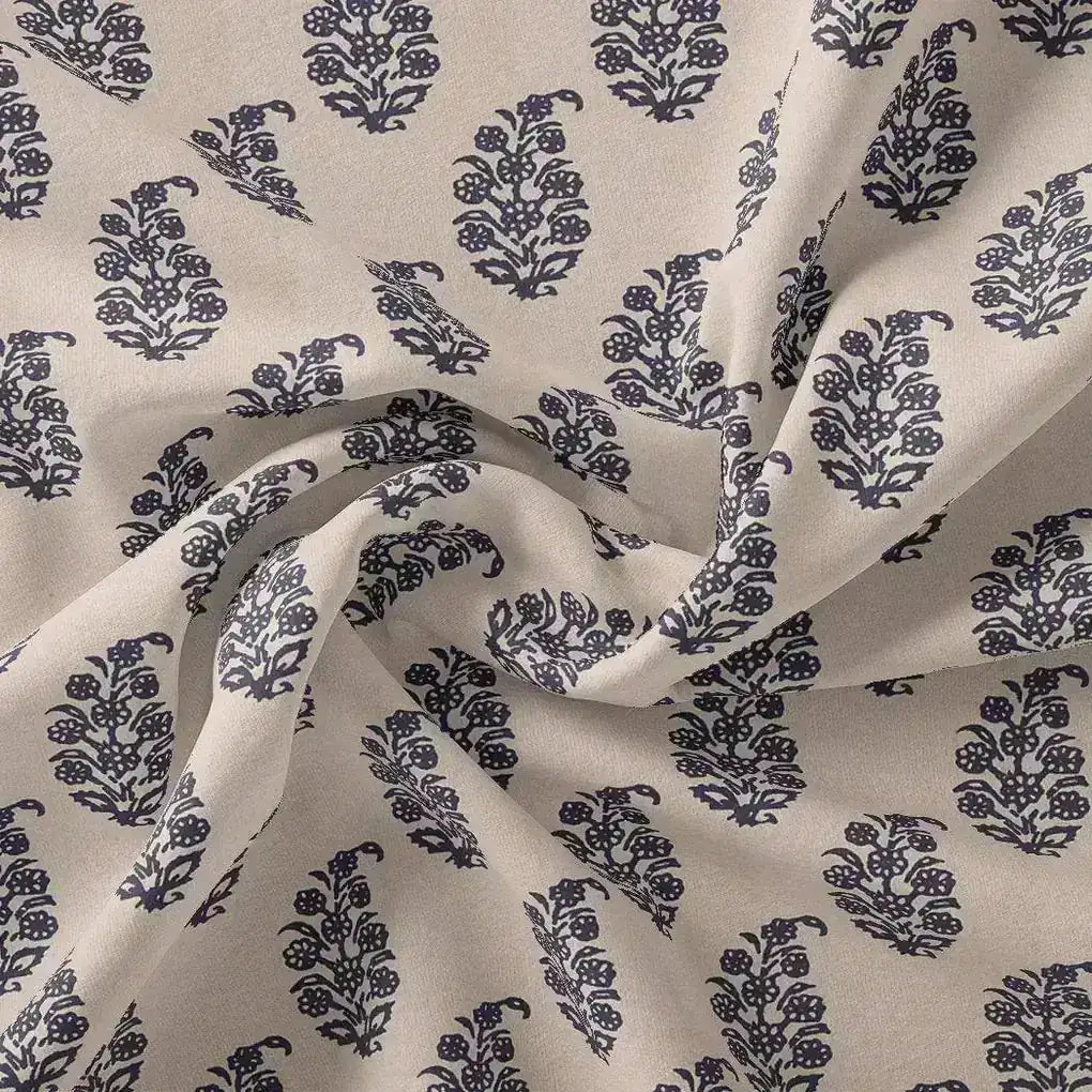 Block Print Motif Digital Printed Fabric - Tusser Silk – ts 0 ma03105p4 110 block print motif digital printed fabric tusser silk 1