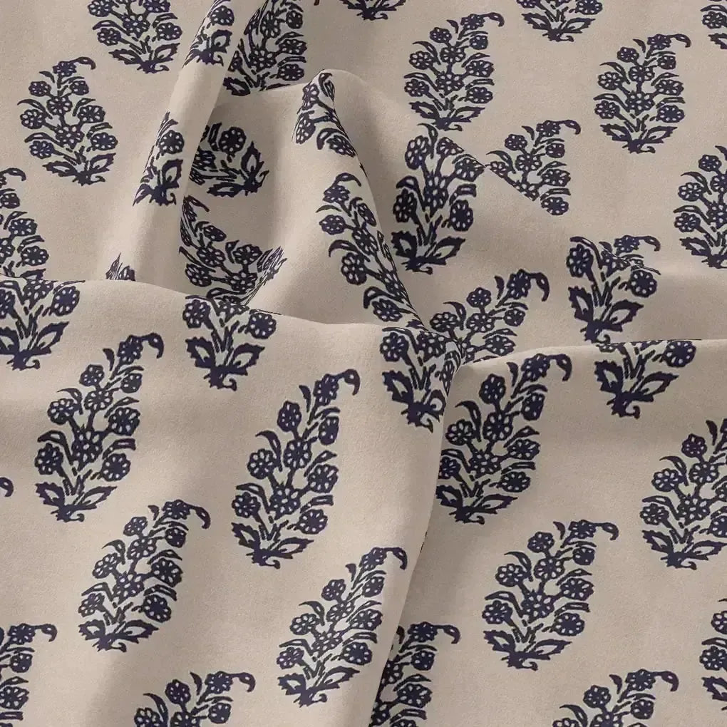 Block Print Motif Digital Printed Fabric - Tusser Silk – ts 0 ma03105p4 110 block print motif digital printed fabric tusser silk 3