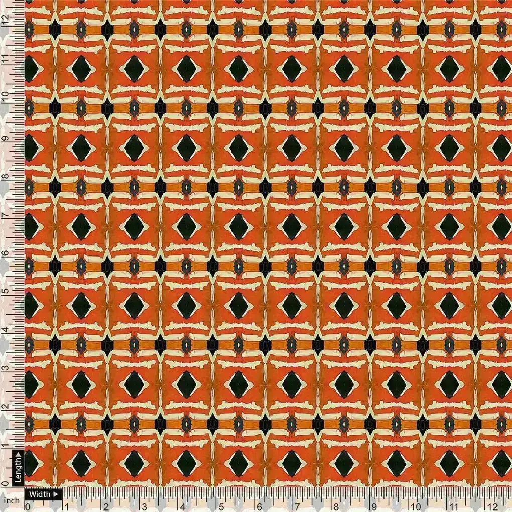 Orange Abstract Repeat Motif Digital Printed Fabric - Tusser Silk – ts 0 ma03322p2 110 orange abstract repeat motif digital printed fabric tusser silk 4