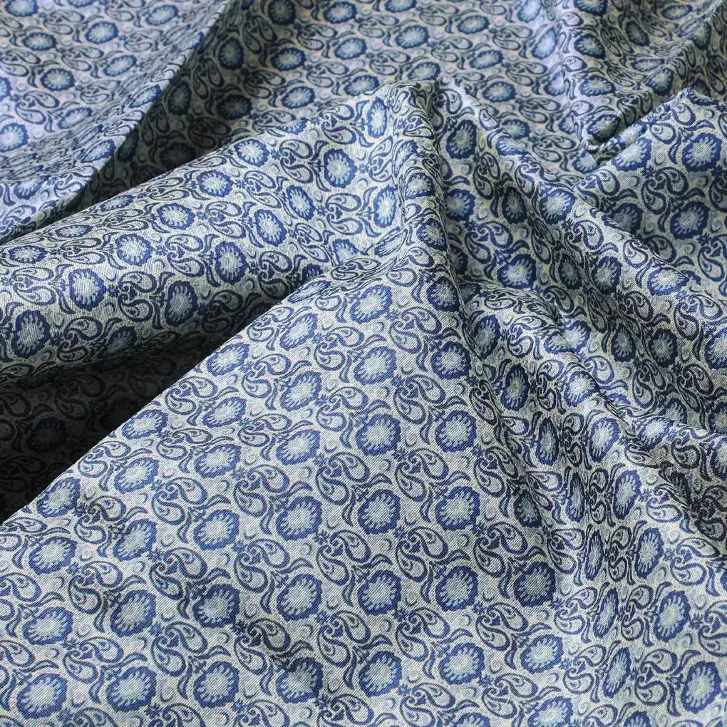 Tiny Blue Motif Allover Digital Printed Fabric - Tusser Silk – ts 0 ma0405 110 tiny blue motif allover digital printed fabric tusser silk 3