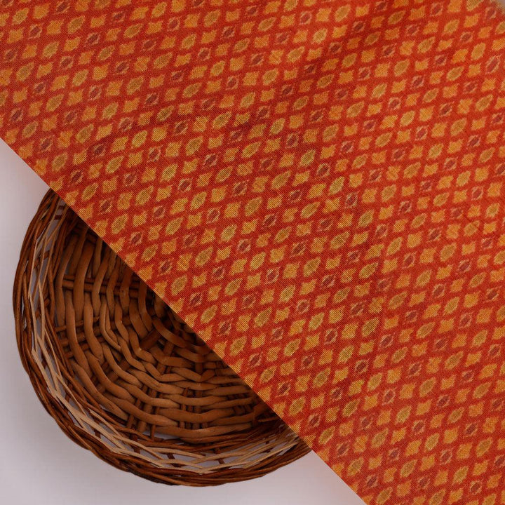 Orange Ajrak Digital Printed Fabrics - FAB VOGUE Studio®