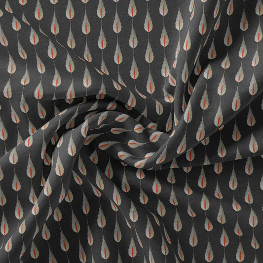Feather Stripes Digital Printed Fabric - Tusser Silk - FAB VOGUE Studio®