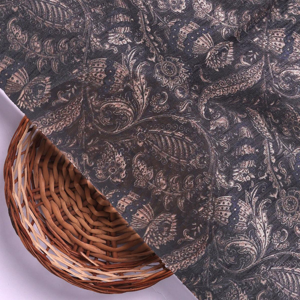 Brown Paisley Seamless Digital Printed Fabric - FAB VOGUE Studio®