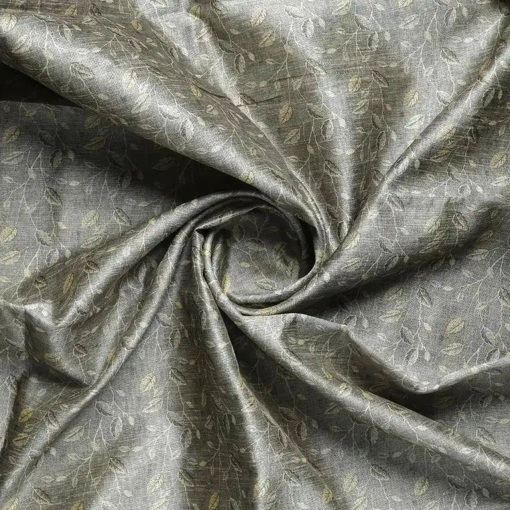 Brown Leaves With Stalk Digital Printed Fabric - Tusser Silk – ts 0 ma06380 110 brown leaves with stalk digital printed fabric tusser silk 1