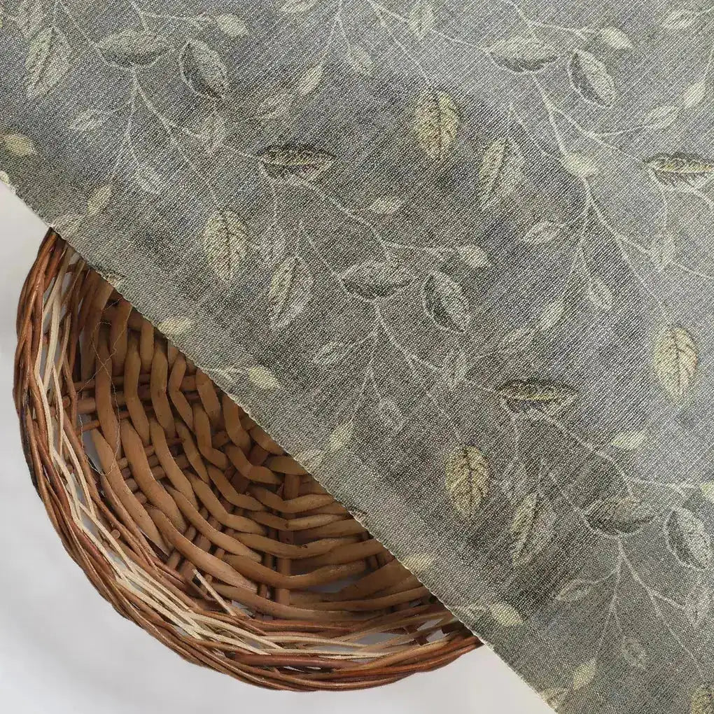 Brown Leaves With Stalk Digital Printed Fabric - Tusser Silk – ts 0 ma06380 110 brown leaves with stalk digital printed fabric tusser silk 2