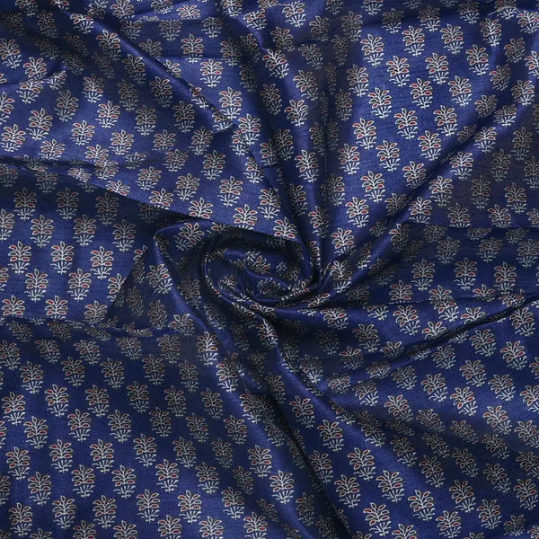 Lovely Blue Port Tree Leaves Digital Printed Fabric - Tusser Silk – ts 0 ma0669 110 lovely blue port tree leaves digital printed fabric tusser silk 1