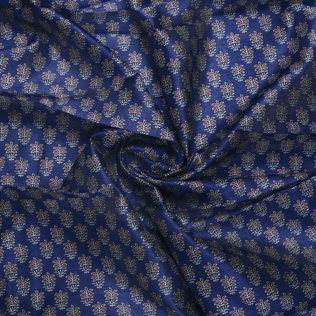 Lovely Blue Port Tree Leaves Digital Printed Fabric - Tusser Silk – ts 0 ma0669 110 lovely blue port tree leaves digital printed fabric tusser silk 1