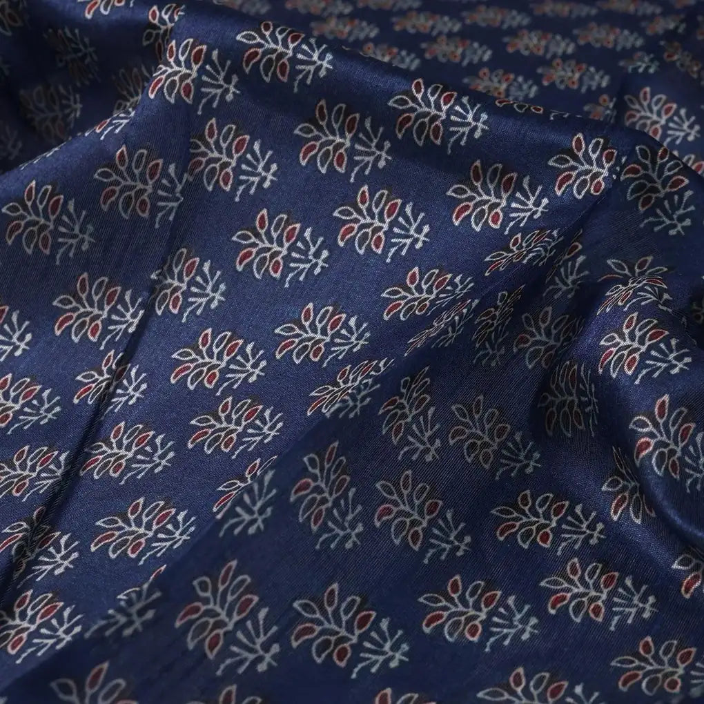 Lovely Blue Port Tree Leaves Digital Printed Fabric - Tusser Silk – ts 0 ma0669 110 lovely blue port tree leaves digital printed fabric tusser silk 3