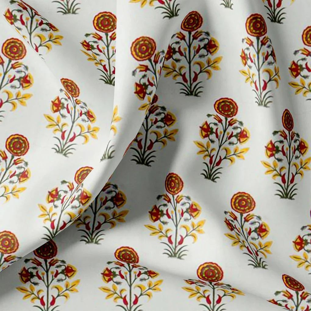 Multicolor Floral & Leaves Semless Printed Fabric – ts 0 ma07144 110 multicolor floral and leaves semless printed fabric 1