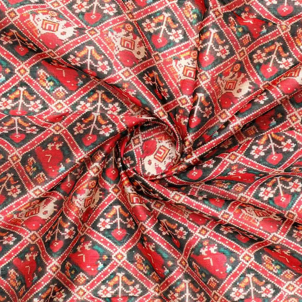 Wedding Patola Design Digital Printed Fabric - Tusser Silk – ts 0 ma3544 110 wedding patola design digital printed fabric tusser silk 1