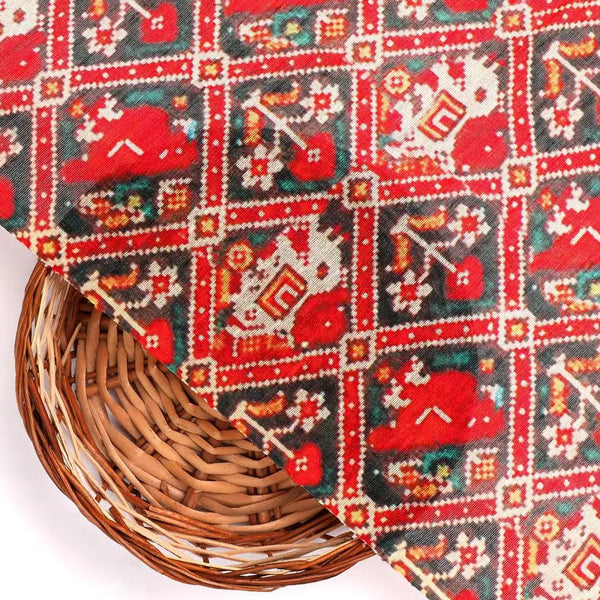 Wedding Patola Design Digital Printed Fabric - Tusser Silk – ts 0 ma3544 110 wedding patola design digital printed fabric tusser silk 2 - alternate view