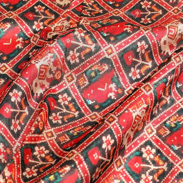 Wedding Patola Design Digital Printed Fabric - Tusser Silk – ts 0 ma3544 110 wedding patola design digital printed fabric tusser silk 3