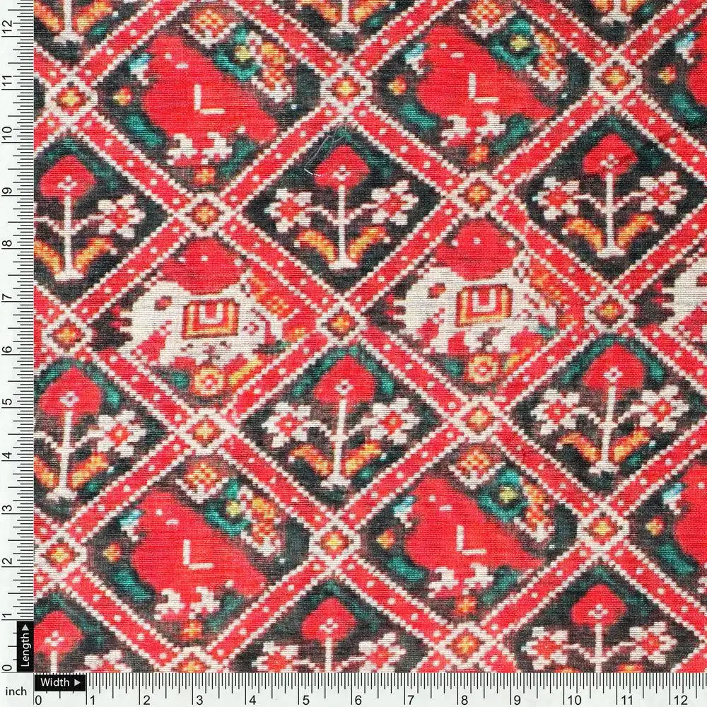 Wedding Patola Design Digital Printed Fabric - Tusser Silk – ts 0 ma3544 110 wedding patola design digital printed fabric tusser silk 4