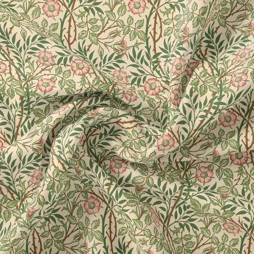 Western Flowers Small Leaves Digital Printed Fabric - Tusser Silk – ts 0 ta 05994 110 western flowers small leaves digital printed fabric tusser silk 1