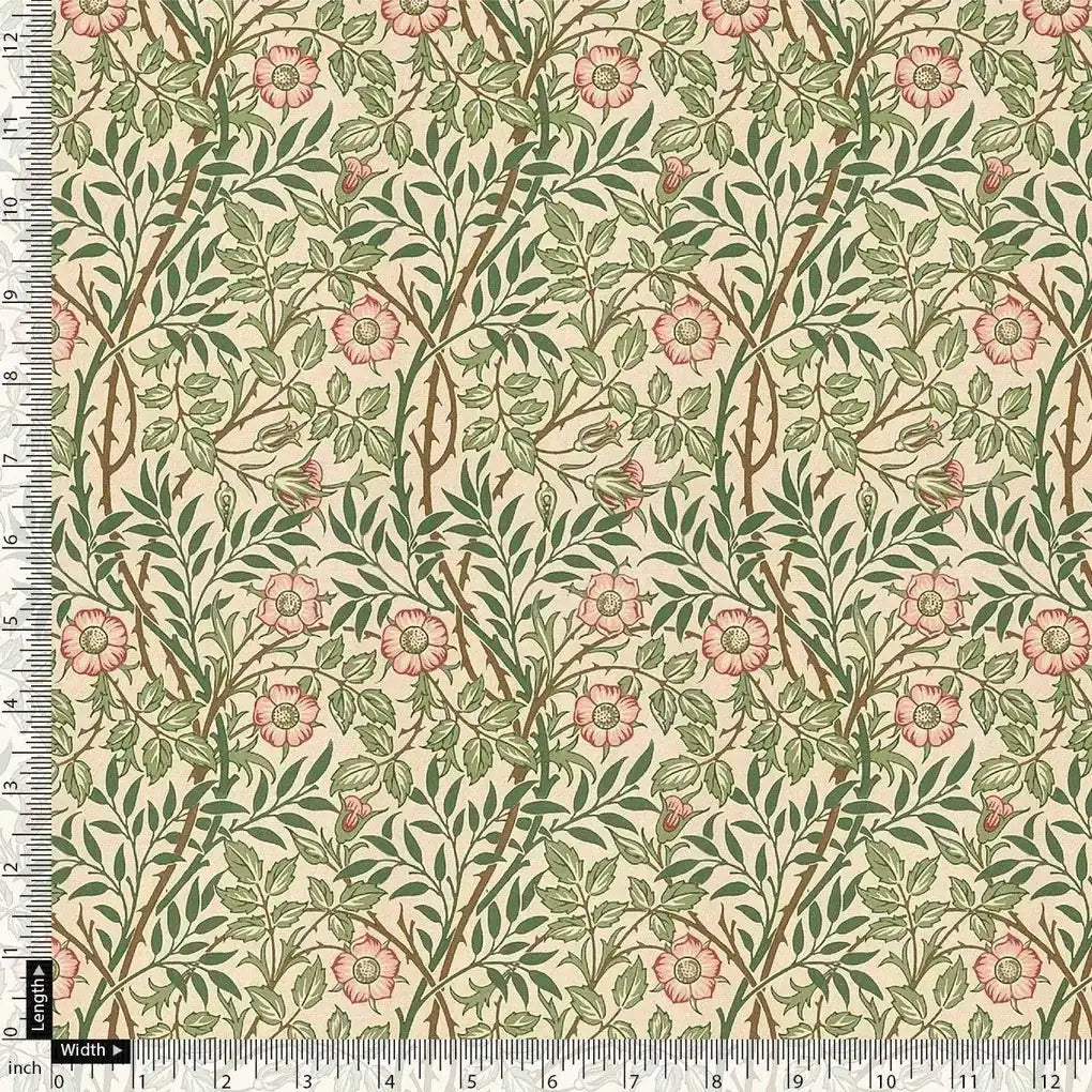 Western Flowers Small Leaves Digital Printed Fabric - Tusser Silk – ts 0 ta 05994 110 western flowers small leaves digital printed fabric tusser silk 4