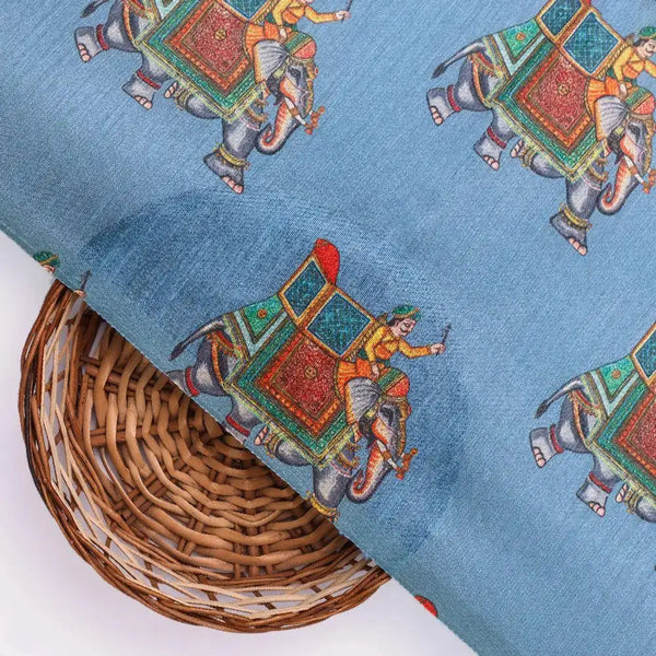 Traditional Elephant Motif Digital Printed Fabric – ts 0 ta01133 110 traditional elephant motif digital printed fabric 2 - alternate view