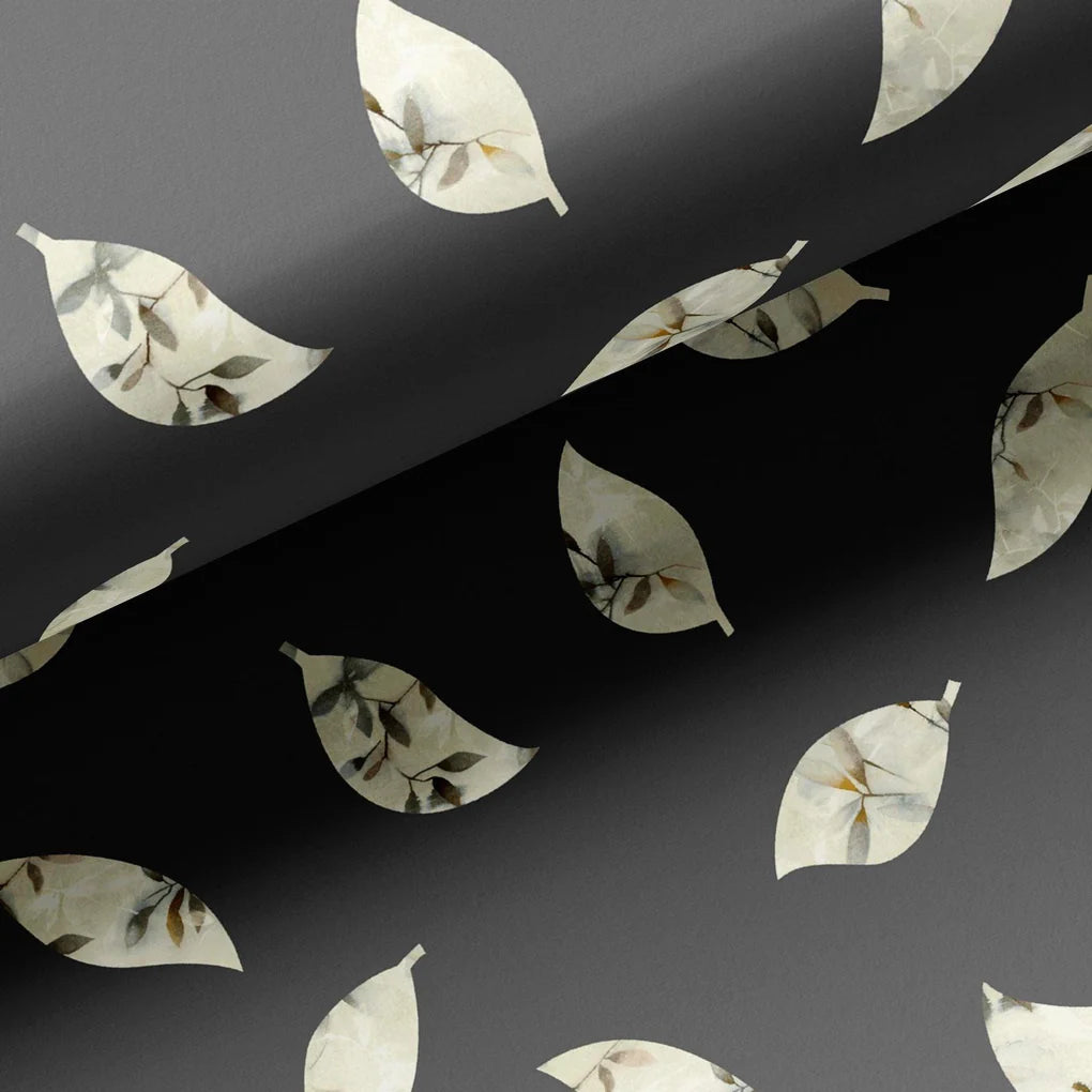 Leaves Print On Dark Grey Base Digital Printed Fabric – ts 0 ta05192black 110 leaves print on dark grey base digital printed fabric 2