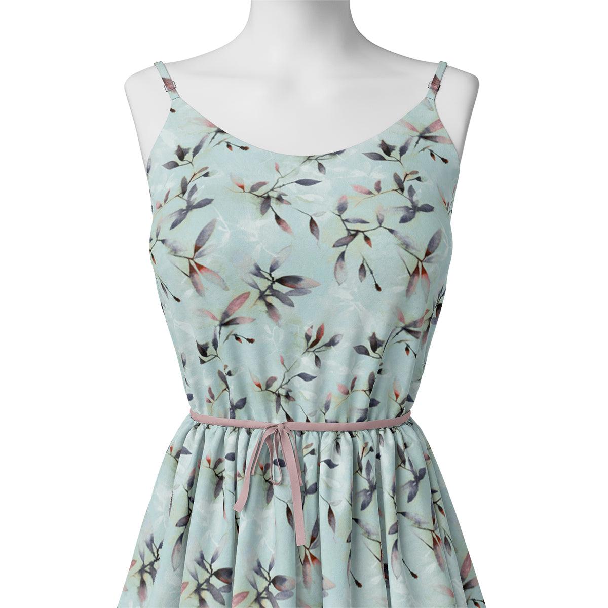 Bluish Thin And Light Leaves Digital Printed Fabric - Tusser Silk – ts 0 ta05861p2 110 bluish thin and light leaves digital printed fabric tusser silk 2