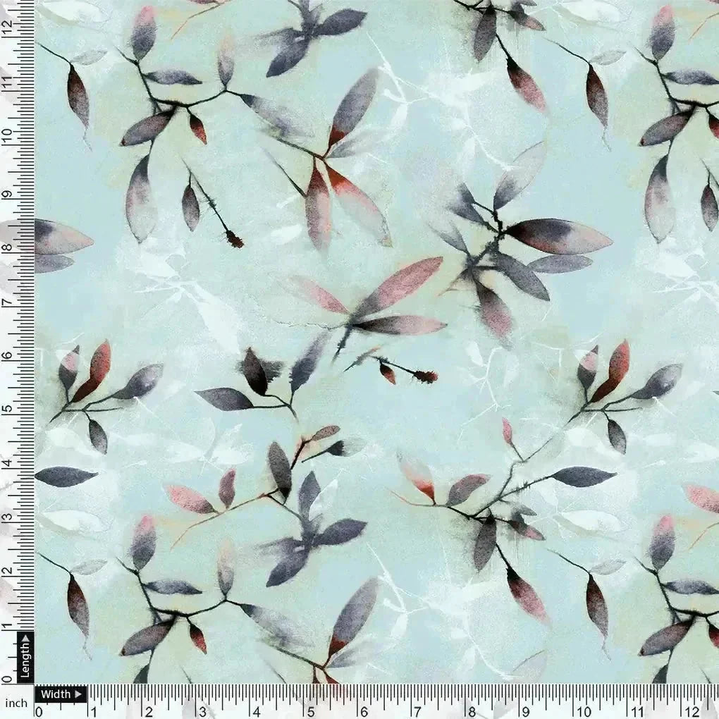 Bluish Thin And Light Leaves Digital Printed Fabric - Tusser Silk – ts 0 ta05861p2 110 bluish thin and light leaves digital printed fabric tusser silk 4